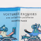 Hermès Carré 90 "Voitures Exquises Elaborate Carriages" Silk handkerchief in Blue