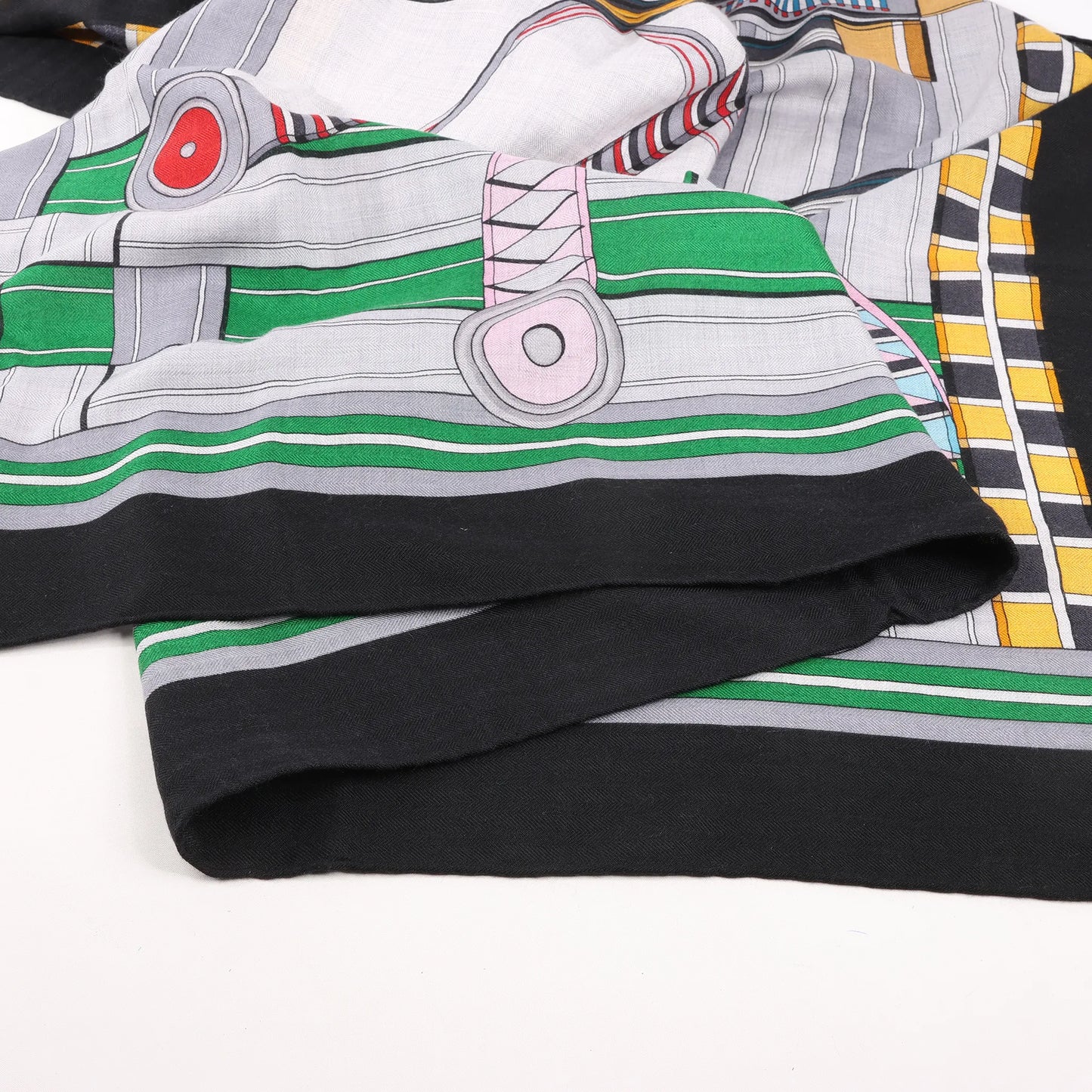 Hermès Carré Geant "Voltes et Pirouettes" Cashemere & Silk Scarf in Black