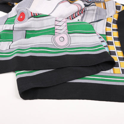 Hermès Carré Geant "Voltes et Pirouettes" Cashemere & Silk Scarf in Black