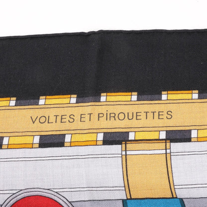 Hermès Carré Geant "Voltes et Pirouettes" Cashemere & Silk Scarf in Black