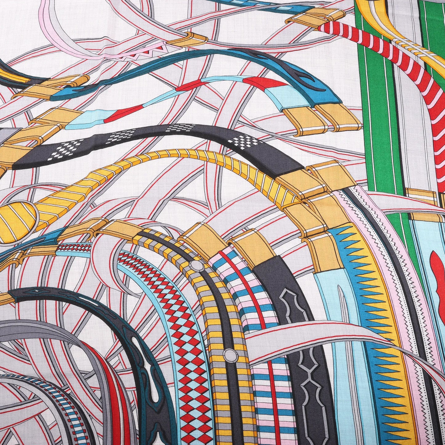 Hermès Carré Geant "Voltes et Pirouettes" Cashemere & Silk Scarf in Black