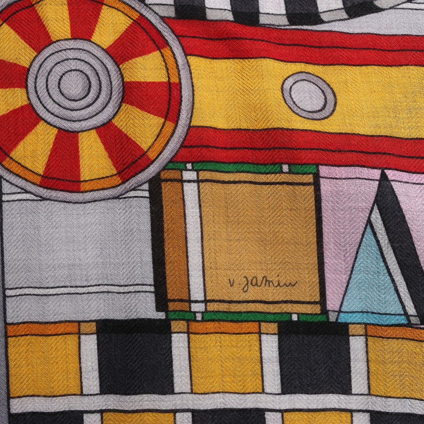 Hermès Carré Geant "Voltes et Pirouettes" Cashemere & Silk Scarf in Black