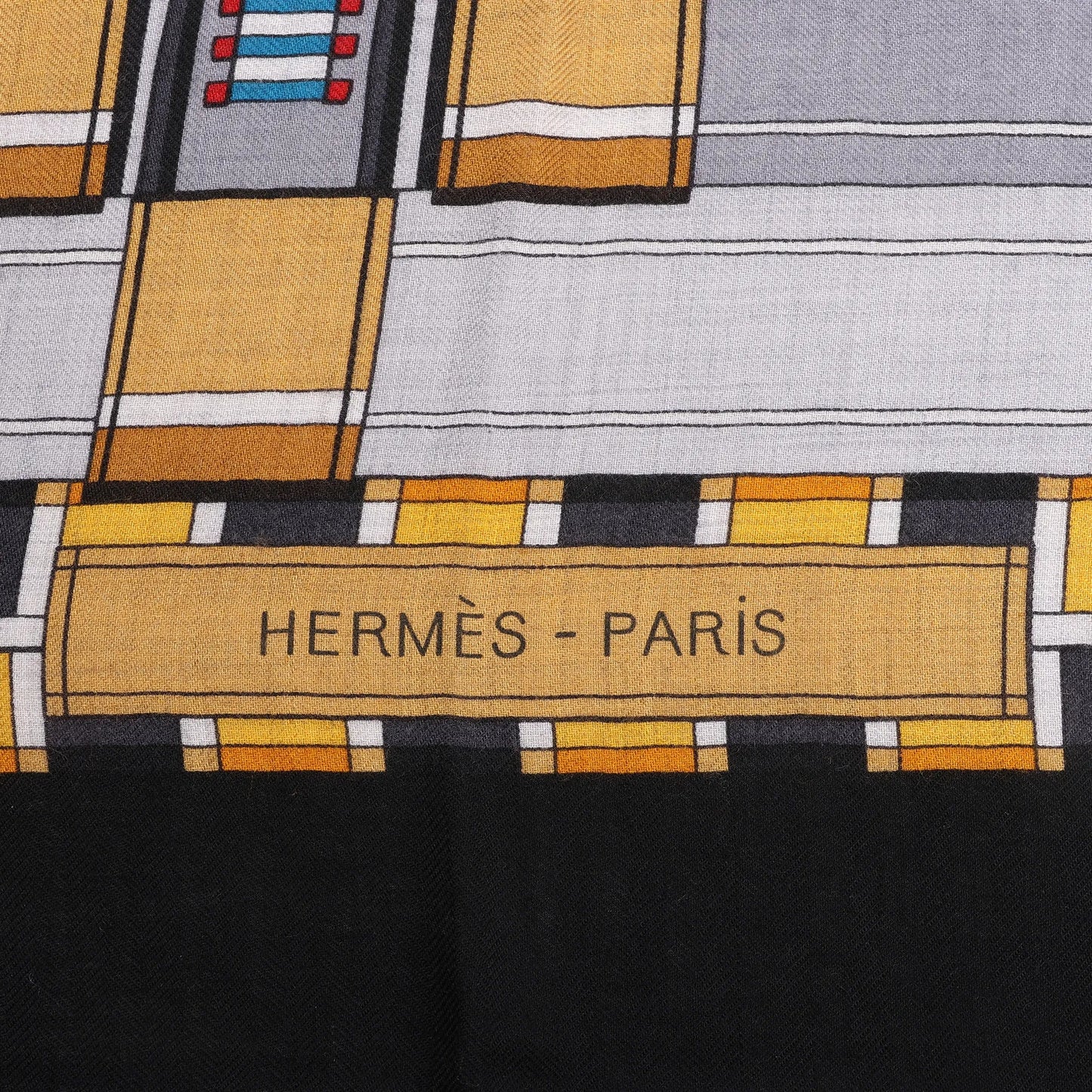 Hermès Carré Geant "Voltes et Pirouettes" Cashemere & Silk Scarf in Black