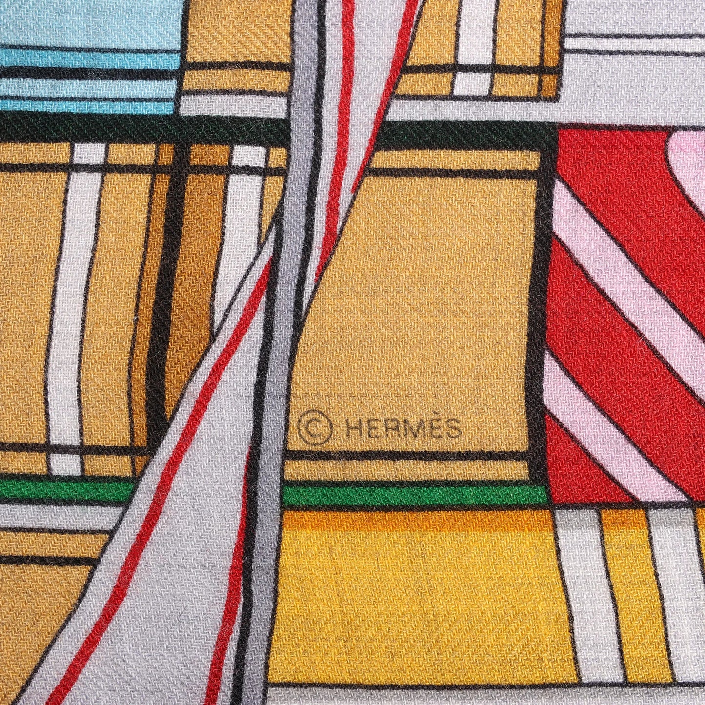 Hermès Carré Geant "Voltes et Pirouettes" Cashemere & Silk Scarf in Black