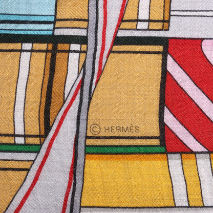 Hermès Carré Geant "Voltes et Pirouettes" Cashemere & Silk Scarf in Black