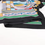 Hermès Carré Geant "Voltes et Pirouettes" Cashemere & Silk Scarf in Black