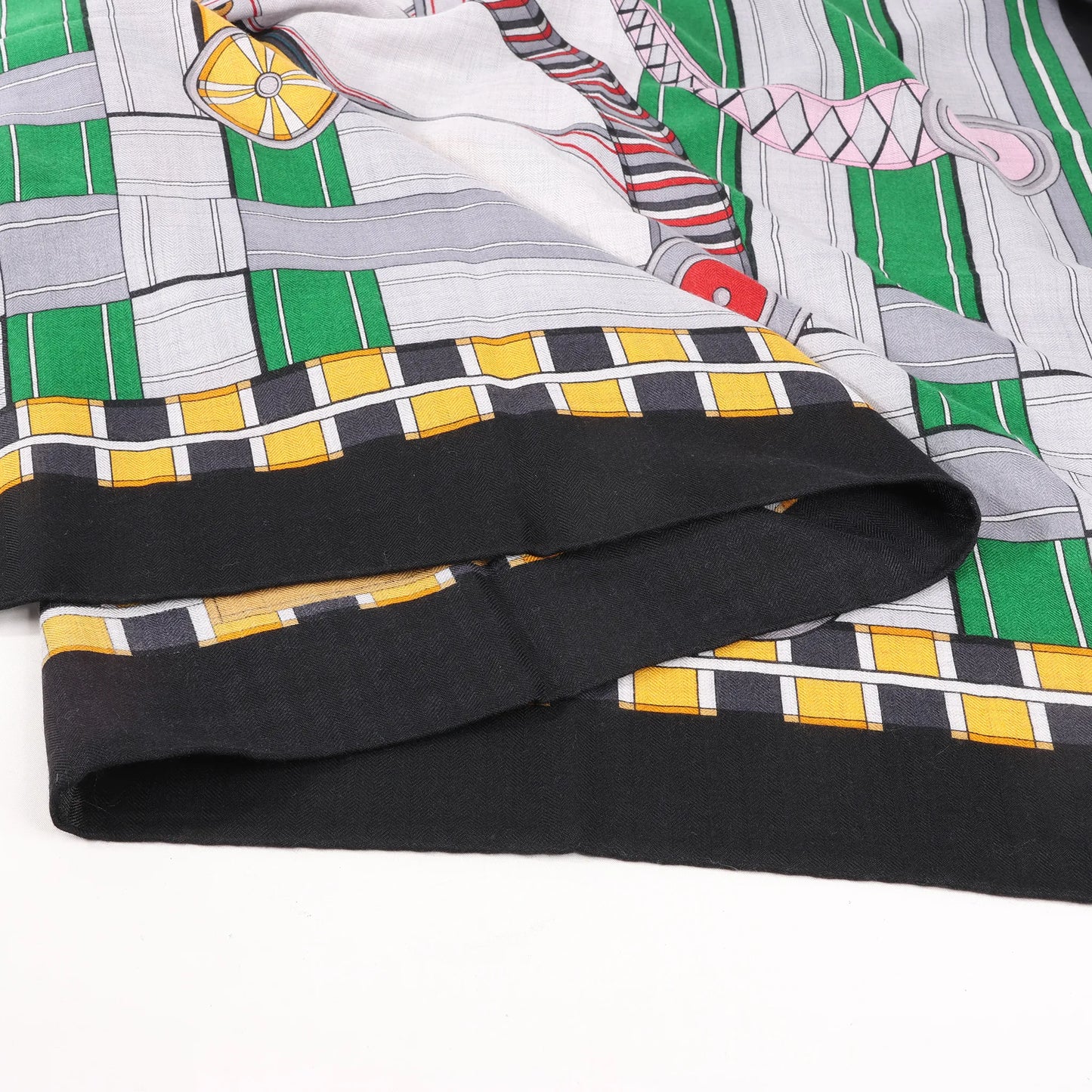 Hermès Carré Geant "Voltes et Pirouettes" Cashemere & Silk Scarf in Black