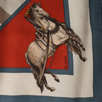 Hermès Carré 90 "Voyages En Russie" Silk handkerchief in Beige x Blue