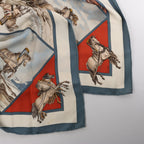 Hermès Carré 90 "Voyages En Russie" Silk handkerchief in Beige x Blue