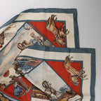 Hermès Carré 90 "Voyages En Russie" Silk handkerchief in Beige x Blue
