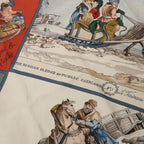 Hermès Carré 90 "Voyages En Russie" Silk handkerchief in Beige x Blue
