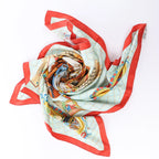 Hermès Carré 90 "Hommage à Mozart" Silk handkerchief in Red x Blue