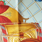 Hermès Carré 90 "Hommage à Mozart" Silk handkerchief in Red x Blue