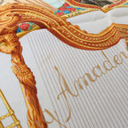 Hermès Carré 90 "Hommage à Mozart" Silk handkerchief in Red x Blue