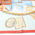 Hermès Carré 90 "Hommage à Mozart" Silk handkerchief in Red x Blue