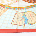 Hermès Carré 90 "Hommage à Mozart" Silk handkerchief in Red x Blue