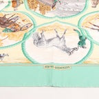 Hermès Carré 90 "Auteuil en Mai" Silk handkerchief in Green