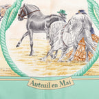 Hermès Carré 90 "Auteuil en Mai" Silk handkerchief in Green