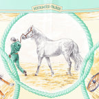 Hermès Carré 90 "Auteuil en Mai" Silk handkerchief in Green
