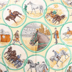 Hermès Carré 90 "Auteuil en Mai" Silk handkerchief in Green