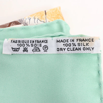 Hermès Carré 90 "Auteuil en Mai" Mouchoir en soie en Vert