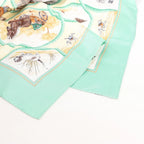 Hermès Carré 90 "Auteuil en Mai" Silk handkerchief in Green