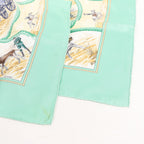 Hermès Carré 90 "Auteuil en Mai" Silk handkerchief in Green