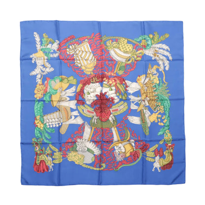 Hermès Carré 90 "Chapeau" 100% Soie Foulard en Bleu