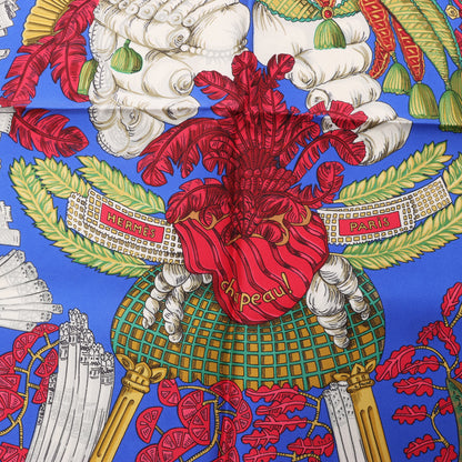 Hermès Carré 90 "Chapeau" Silk handkerchief in Blue