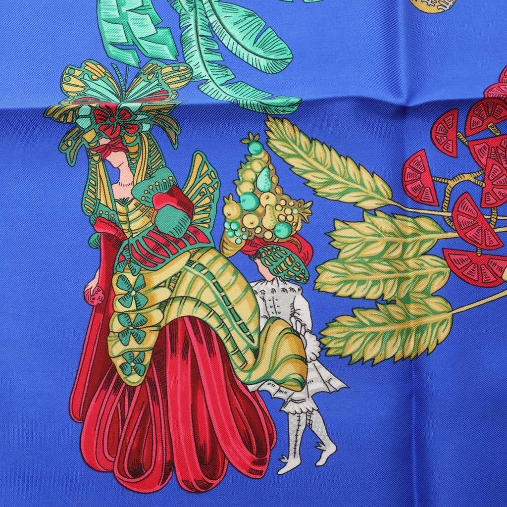 Hermès Carré 90 "Chapeau" Silk handkerchief in Blue