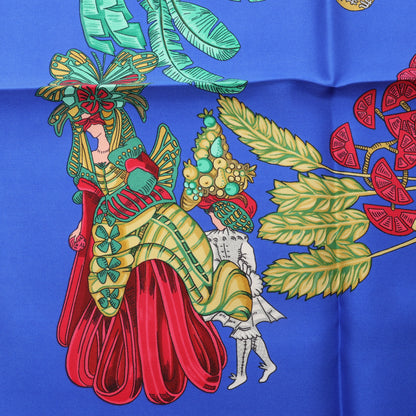 Hermès Carré 90 "Chapeau" Silk handkerchief in Blue