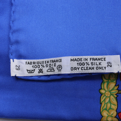 Hermès Carré 90 "Chapeau" 100% Silk Scarf in Blue