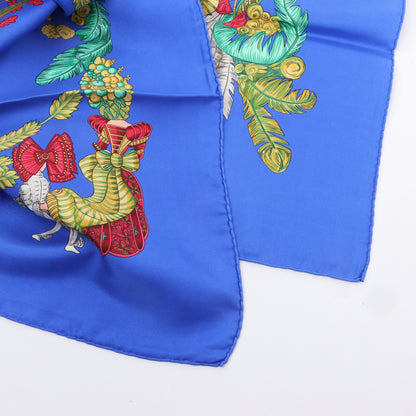 Hermès Carré 90 "Chapeau" Silk handkerchief in Blue