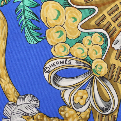 Hermès Carré 90 "Chapeau" Silk handkerchief in Blue