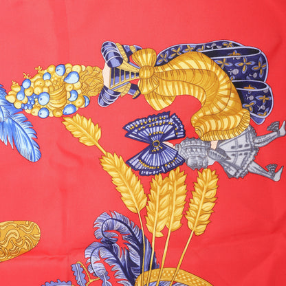 Hermès Carré 90 "Chapeau" Silk handkerchief in Red