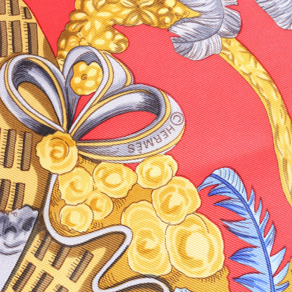 Hermès Carré 90 "Chapeau" Silk handkerchief in Red