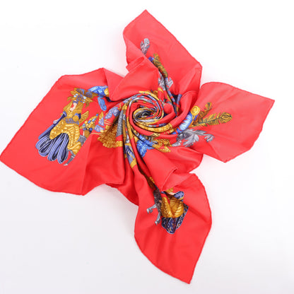 Hermès Carré 90 "Chapeau" Silk handkerchief in Red