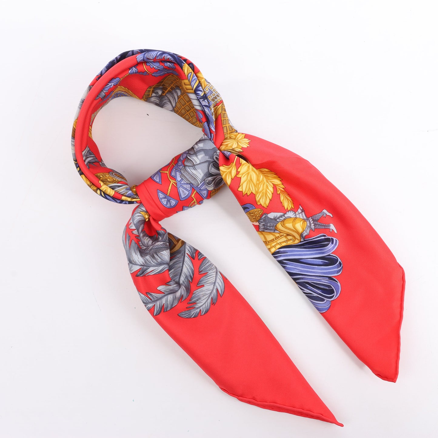 Hermès Carré 90 "Chapeau" Silk handkerchief in Red