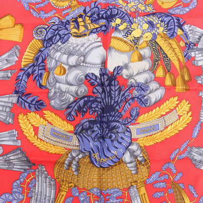 Hermès Carré 90 "Chapeau" Silk handkerchief in Red