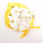 Hermès Carré 90 "Clips" Silk handkerchief in Yellow