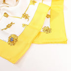 Hermès Carré 90 "Clips" Silk handkerchief in Yellow