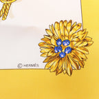 Hermès Carré 90 "Clips" Silk handkerchief in Yellow