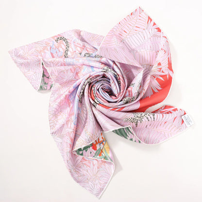 Hermès Carré 90 Double Face "Les Douze Léopards" Mouchoir en soie en Multicolore