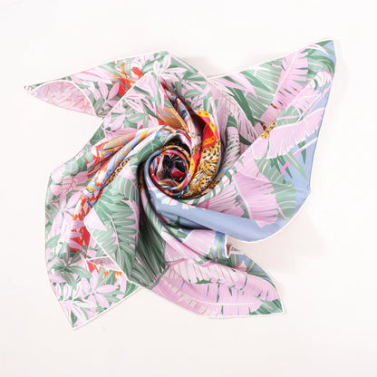 Hermès Carré 90 Double Face "Les Douze Léopards" Mouchoir en soie en Multicolore