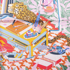 Hermès Carré 90 Double Face "Les Douze Leopards" Silk handkerchief in Multicolor