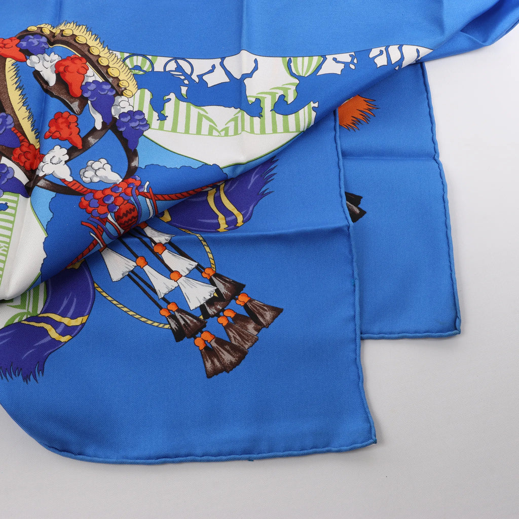Hermès Carré 90 "Feria de Sevilla" Silk handkerchief in Blue