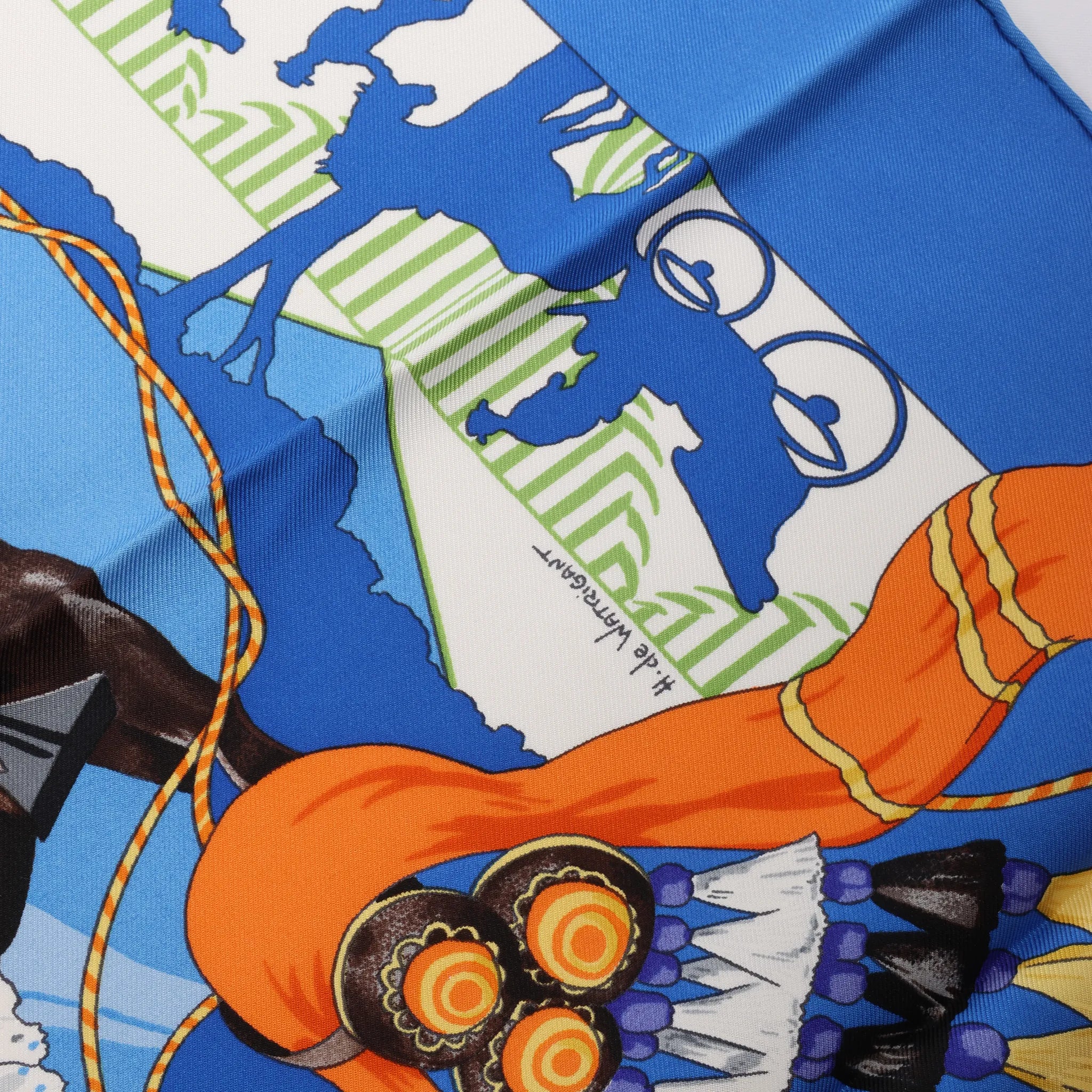 Hermès Carré 90 "Feria de Sevilla" Silk handkerchief in Blue