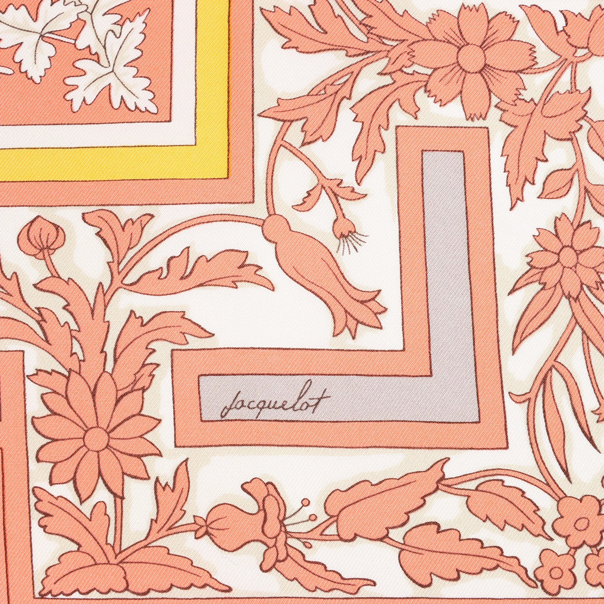 Hermès Carré 90 "Joyaux de LETE" Silk handkerchief in Pink