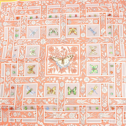 Hermès Carré 90 „Joyaux de LETE“ Seidentaschentuch in Rosa