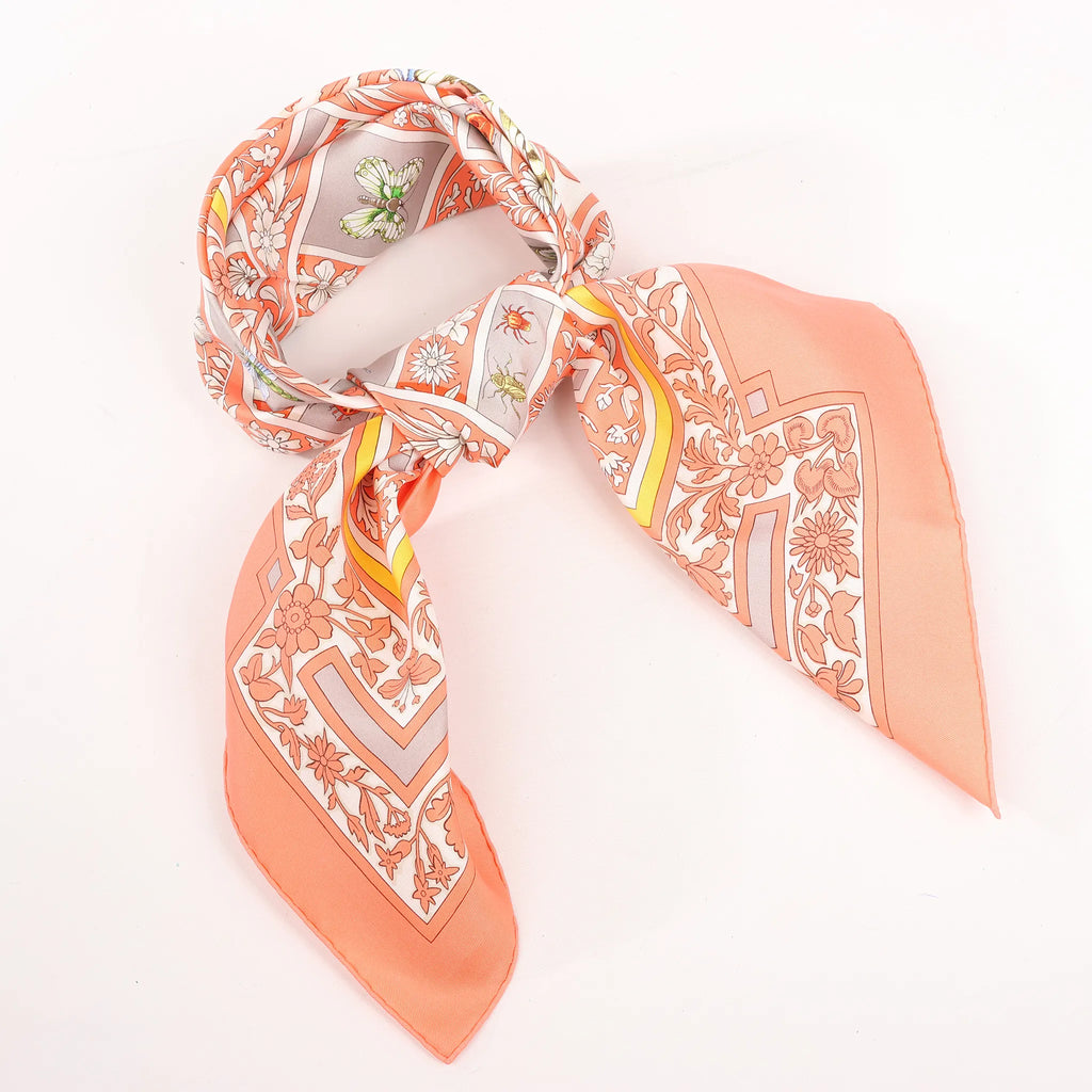 Hermès Carré 90 "Joyaux de LETE" Silk handkerchief in Pink